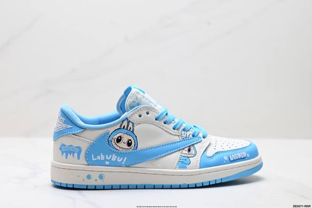 公司级Nike Air Jordan 1 X Travis Scott Aj1倒勾 乔一倒钩 ‘Diy’定制 耐克 低帮文化篮球鞋 完美品质出货 细节如图所示