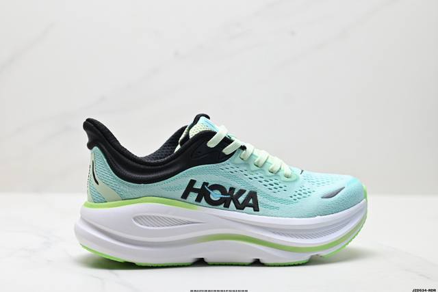 公司级Hoka One One Bondi 9 复古舒适防滑耐磨 低帮 山地户外跑步鞋 货号:1162011 尺码:36 36.5 37.5 38 38.5 3