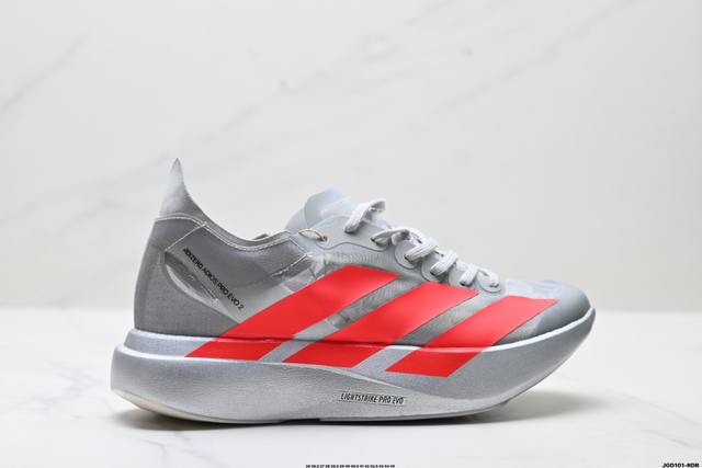公司级Adidas Adizero pro Evo 2 阿迪达斯 舒适百搭防滑耐磨 低帮 休闲跑步鞋 中底配置方面搭载全掌Lightstrike pro 鞋面采