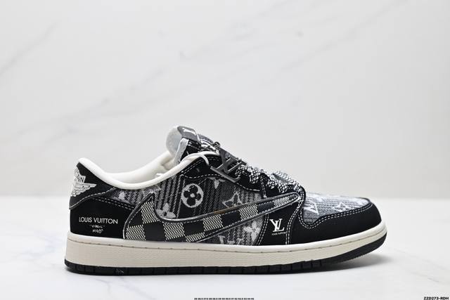 公司级Nike Air Jordan 1 X Travis Scott Aj1倒勾 乔一倒钩 ‘Diy’定制 耐克 低帮文化篮球鞋 完美品质出货 细节如图所示