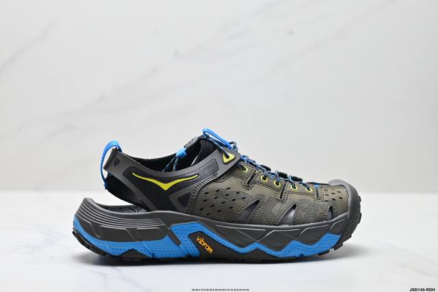 公司级Hoka One One Vibram Tor Trafa 舒适 防滑透气 户外机能山地溯溪鞋 鞋型从外观就给人强烈的户外机能感 粗犷率性的厚底设计 继承