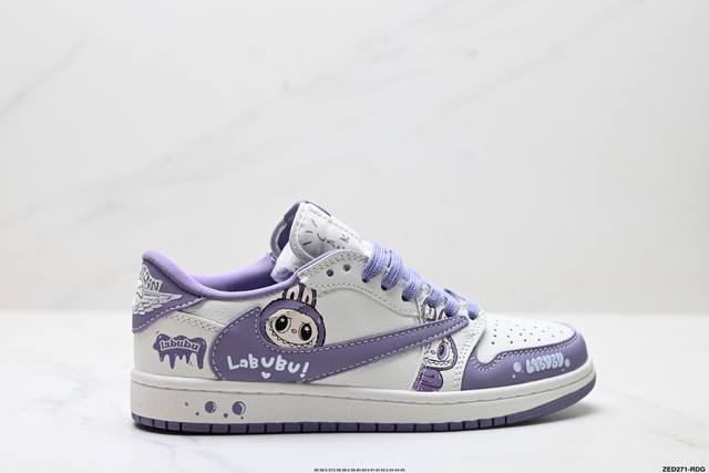 公司级Nike Air Jordan 1 X Travis Scott Aj1倒勾 乔一倒钩 ‘Diy’定制 耐克 低帮文化篮球鞋 完美品质出货 细节如图所示