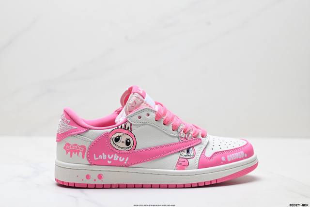 公司级Nike Air Jordan 1 X Travis Scott Aj1倒勾 乔一倒钩 ‘Diy’定制 耐克 低帮文化篮球鞋 完美品质出货 细节如图所示