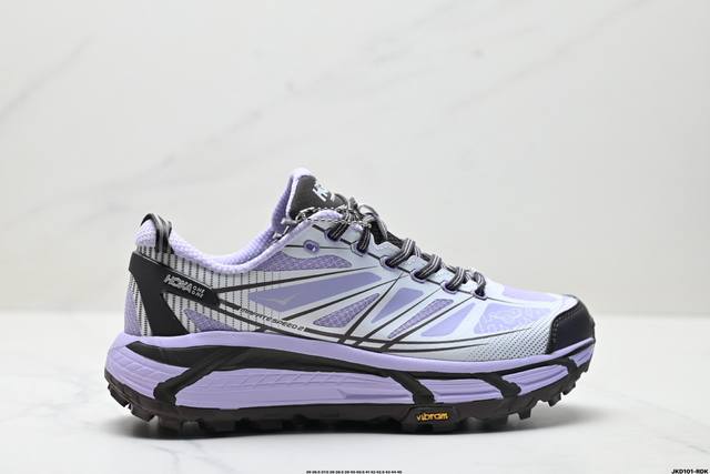 公司级Hoka Mafate Speed Three 2玛法特 超轻厚底轻量山地跑步鞋 滚动平衡科技和适度的脚后跟倾斜角度 可平稳步伐体验和柔软的脚感 鞋面采用