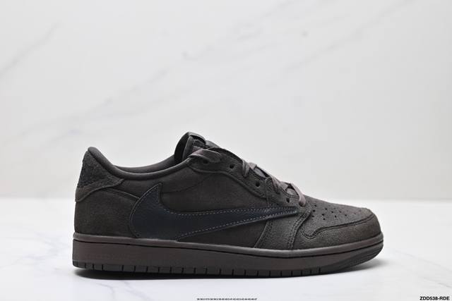 公司级Nike Air Jordan 1 X Travis Scott Aj1倒勾 乔一倒钩 耐克 低帮文化篮球鞋 完美品质出货 细节如图所示 鞋面切割工整 冲