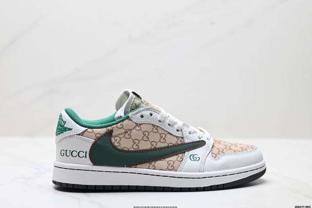 公司级Nike Air Jordan 1 X Travis Scott Aj1倒勾 乔一倒钩 ‘Diy’定制 耐克 低帮文化篮球鞋 完美品质出货 细节如图所示