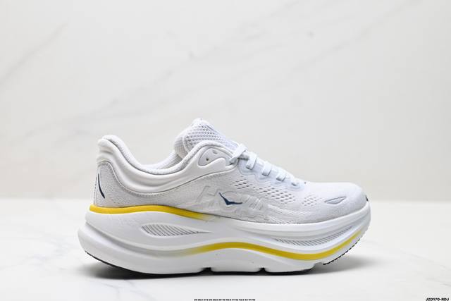 公司级Hoka One One Bondi 9 复古舒适防滑耐磨 低帮 山地户外跑步鞋 货号:1162012 尺码:36 36.5 37.5 38 38.5 3
