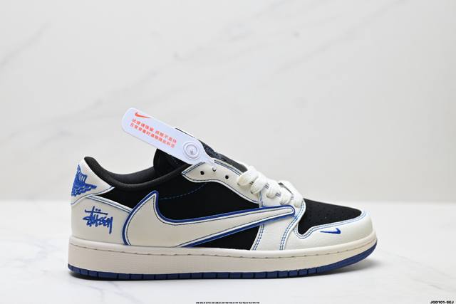公司级Nike Air Jordan 1 X Travis Scott Aj1倒勾 乔一倒钩 ‘Diy’定制 耐克 低帮文化篮球鞋 完美品质出货 细节如图所示