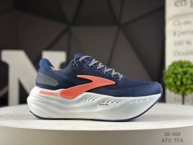 公司级半码Brooks 布鲁克斯 Adrenaline Gts 24 超弹轻盈跑步鞋 实拍首发 低帮透气缓震支撑休闲运动慢跑鞋 采用改进工程空气网眼组合热熔工艺
