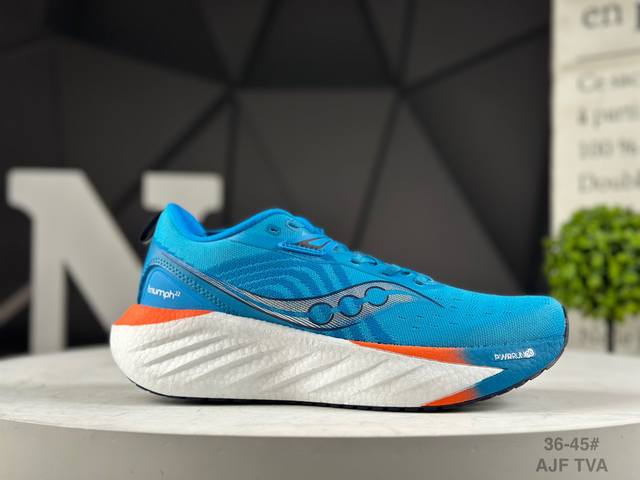 真爆Saucony 索康尼 Triumph 22 胜利22 爆米花超弹大底 网面跑步鞋 全新整单 特价处理 品质无任何不良瑕疵 货号：S20964 210 尺码