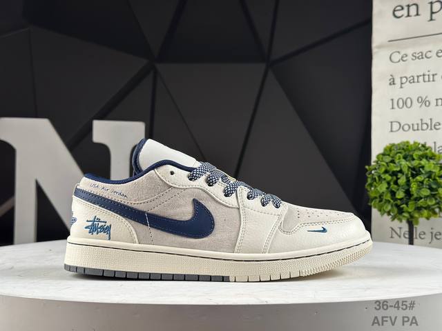 福利特价 头层耐克 Nike Jordan Air Jordan 1 高端定制 低帮 复古 减震 防滑 耐磨 篮球鞋 定制鞋盒 大厂纯原品质出货 超高清洁度 皮