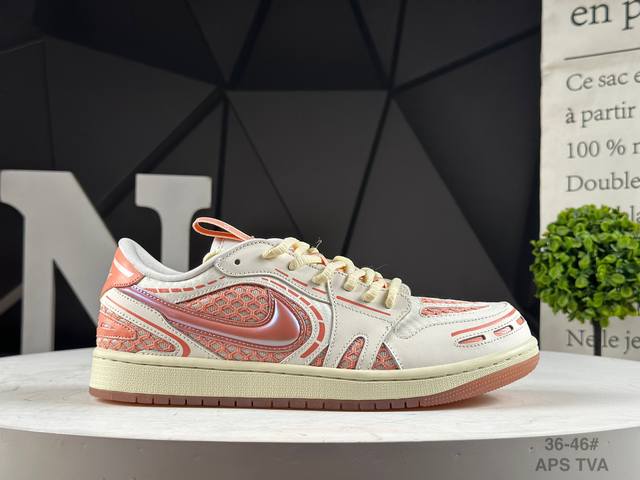 公司级耐克 Jordan Air Jordan 1 Method Of Make V3 Ma适耐磨低帮复古籃球鞋女款粉白 码数：36-46 Aps 货号：Hq2