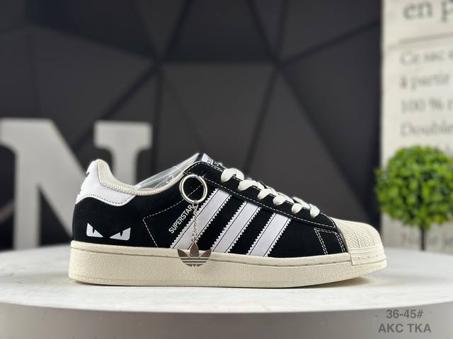 公司级Adidas贝壳头休闲板鞋 独家控货 平台正单 全鞋百分百原材料 全鞋电脑针车 Logo针车间距针数原版一致 皮料切割冲裁零瑕疵 原鞋一致含胶量大底 原盒