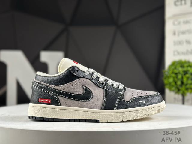 福利特价 头层耐克 Nike Jordan Air Jordan 1 高端定制 低帮 复古 减震 防滑 耐磨 篮球鞋 定制鞋盒 大厂纯原品质出货 超高清洁度 皮