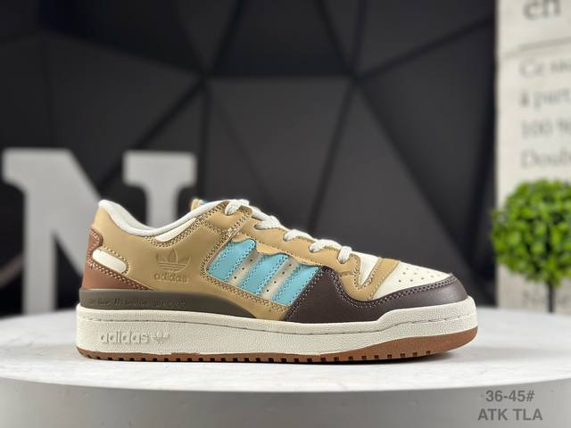 阿迪达斯 Adidas Forum Low Cl三叶草低帮 经典魔术贴复古板鞋 阿迪84款男女潮流头层皮休闲鞋原楦原数据开发 采用牛培皮革材质全头层皮鞋面 原盒