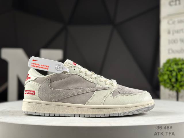 公司级耐克 Nike Air Jordan 1 X Travis Scott Aj1倒勾 乔一倒钩 ‘Diy’定制 耐克 低帮文化篮球鞋 完美品质出货 细节如图