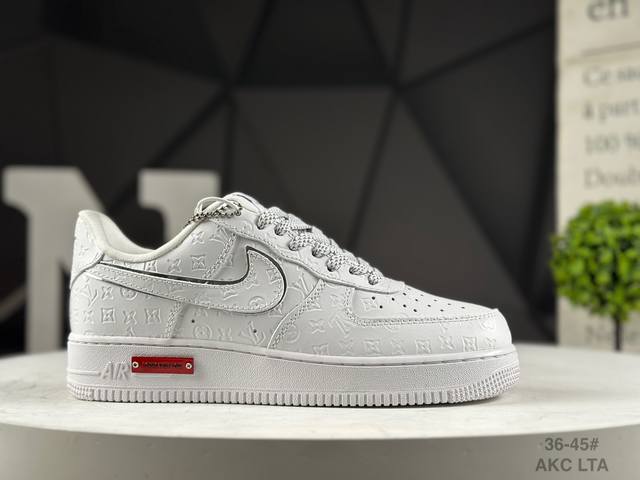 公司级耐克 耐克 Nike Air Force 1 '07 Low “路易威登Lv联名--- 纯白Lv立体印花” 高端定制 低帮休闲板鞋 定制鞋盒 大厂纯原品质