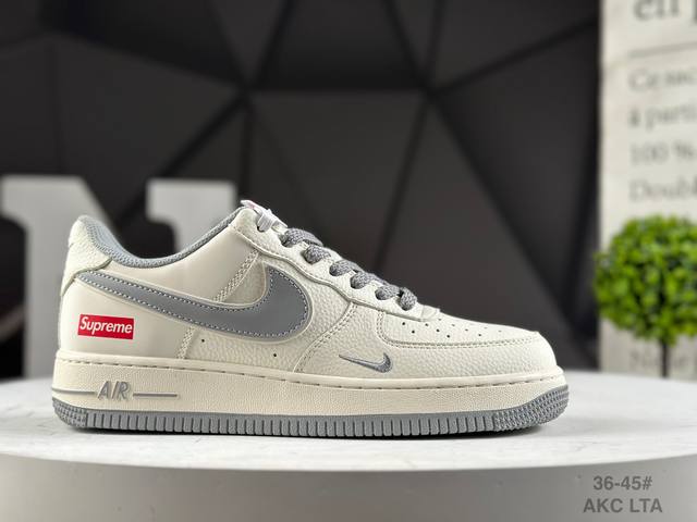 公司级耐克 Nike Air Force 1 '07 Low “Supreme联名 米灰满天星”空军一号 低帮 运动鞋 休闲鞋 折边针车 工艺难度大 原楦头原纸