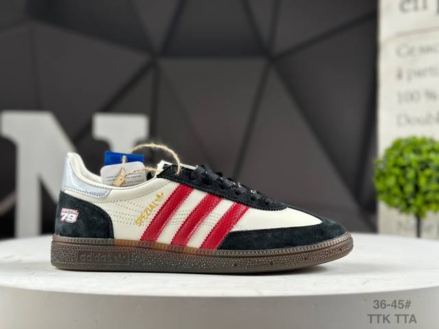 阿迪达斯 Adidas Handball Spezial 阿迪达斯经典款 复古休闲板鞋 全鞋采用反毛皮制作 牛筋耐磨大底 承载青春情怀的板鞋 经典三条杠装饰鞋侧