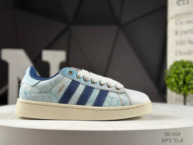 真标带半码Adidas Originals Campus 00S 学院系列面包风经典复古低帮百搭休闲运动板鞋 货号：Js2487 Apv 尺码：36-45