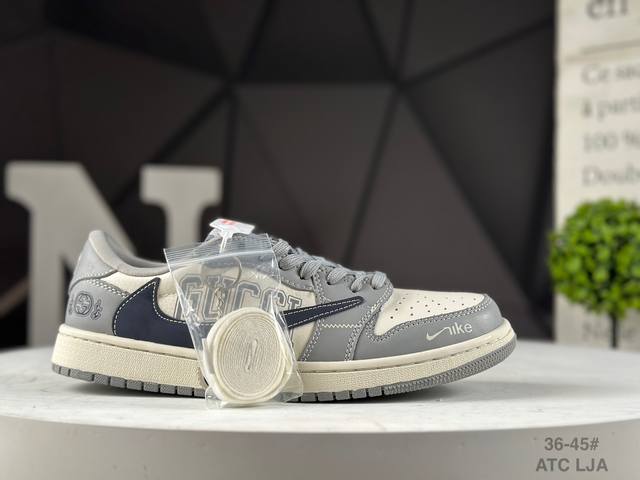 公司级耐克 Nike Air Jordan 1 X Travis Scott Aj1 倒勾 乔一倒钩 ‘联名款 耐克 低帮文化篮球鞋 完美品质出货 细节如图所示