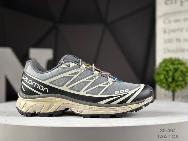 Salomon Xt-6 ”Recut“萨洛蒙高科端技户外休闲跑鞋 Salomon 萨洛蒙Xt-6 复古机能潮流休闲跑鞋 新晋网红单品 伞兵绳快穿鞋带设计 无缝