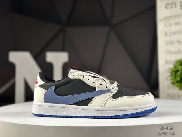 真标半码耐克 Aj1倒勾Travis Scott X Air Jordan 1 ” Reverse Mocha “ Aj1乔1 Ts 闪电 联名倒钩 低帮文化篮