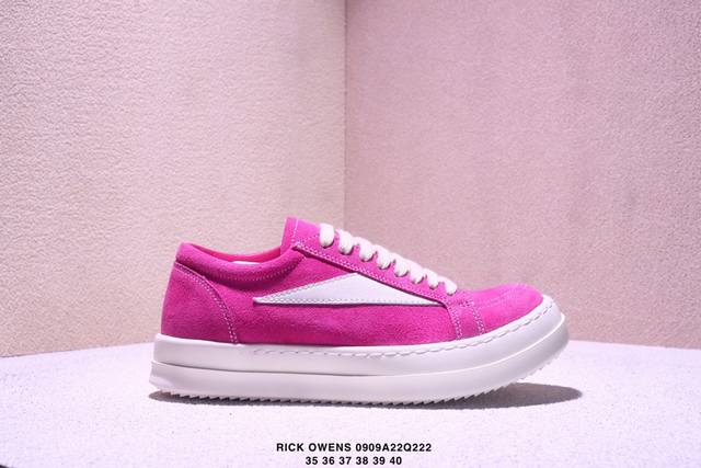 Rick Owens Ro Edfu Vintage 复古低帮 低帮 时尚板鞋 男女款 粉色 Xm0909Q222
