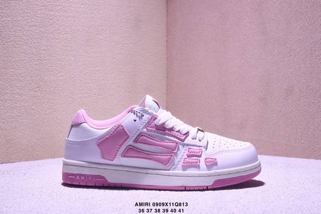 真标Amiri Skeleton Low-Skel Top Sneakers 埃米尔骨骼系列 低帮 经典百搭休闲运动板鞋 Xm0909Q813