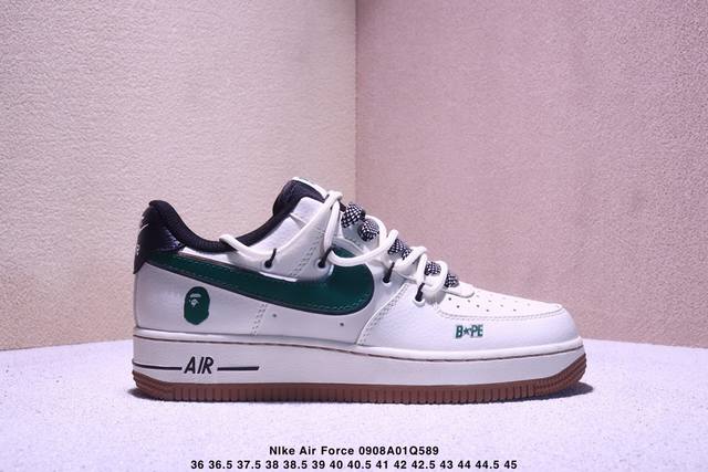 海外限量发售！公司级Nike Air Force 1 '07 Low “Un联名 米白银边抽绳”空军一号 低帮 运动鞋 休闲鞋 折边针车 工艺难度大 原楦头原纸
