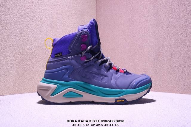 公司级Hoka One One Kaha 3 High Gtx 高帮专业越野跑步鞋 实拍首发 更全面的性能再度进化 更舒适 更强保护 采用Vibram Mega