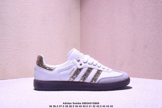 真标Adidas Originals Samba Og 桑巴舞系列 阿迪达斯 三叶草 绅士德训足球风百搭低帮休闲运动板鞋 货号: 尺码:36 36.5 37 3
