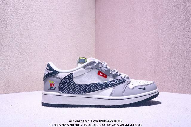 Travis Scott X Fragment Design X Jordan Air Jordan 1 Low Og Sp “Supr联名 米灰绿红” 多方联