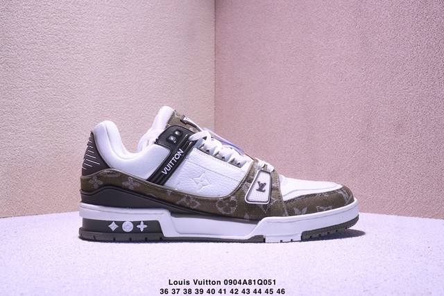 公司级路易威登 Louis Vuitton Lv路易威登板鞋 新款 Lv Trainer最新配色运动鞋 L家 篮球鞋风格运动鞋 该鞋由艺术总监 Virgil A