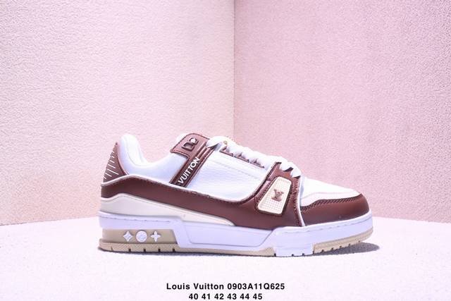 真标Louis Vuitton Trainer Sneaker Low 全新 Lv 路易威登 休闲运动文化百搭板鞋 尺码:40-45 Xm0904Q625