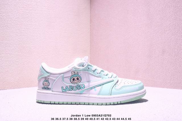 高端定制 Travis Scott X Jordan 1 Low “Labubu拉布布联名” 乔丹倒勾低帮休闲板鞋 原厂全头层皮 大厂纯原品质出货 纯正版型 定