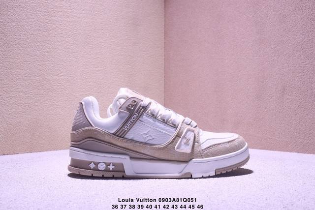 公司级路易威登 Louis Vuitton Lv路易威登板鞋 新款 Lv Trainer最新配色运动鞋 L家 篮球鞋风格运动鞋 该鞋由艺术总监 Virgil A