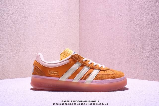 公司级Bad Bunny X Adidas Originals Gazelle Indoor 舒适百搭 耐磨 低帮 板鞋 男女同款 橙色 货号:Js5050 J