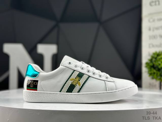 古驰 Gucci古驰 Ace Embroidered Low-Top拼色刺绣系列低帮潮流百搭休闲板鞋小蜜蜂 尺码:如图所示 Tls Tka