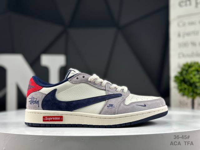 头层 耐克 Travis Scott X Fragment Design X Air Jordan 1 Low Og Sp Aj1 乔1 低帮文化休闲板鞋 货号