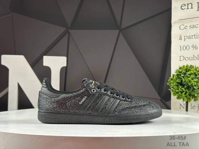 真标阿迪达斯 三叶草Adidas Originals Samba Vegan Og”Spd“桑巴舞系列绅士德训足球风百搭低帮休闲运动板鞋 货号：Ki6265 A