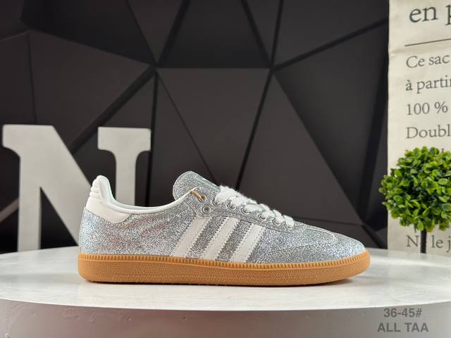 真标阿迪达斯 三叶草Adidas Originals Samba Vegan Og”Spd“桑巴舞系列绅士德训足球风百搭低帮休闲运动板鞋 货号：Ki6264 A
