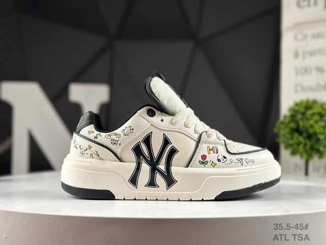公司级Mlb Ny 印花网红老爹鞋 涂鸦恶作剧 内**6Cm 原厂原档案数据开发 进口纳米材质 原厂全套手提袋 原盒雷射防伪标包装 官方货号: 3Asxca12
