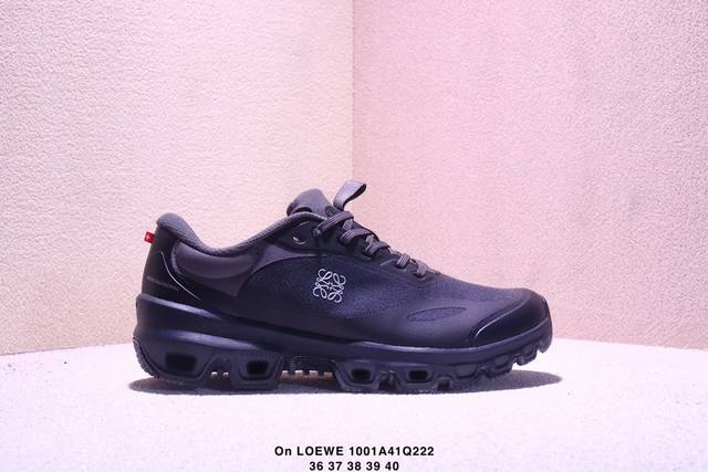On昂跑 X Loewe罗意威 Cloudventure 2.0 网布涤纶 聚酯纤维 Tpu 圆头系带 低帮 生活休闲鞋 女款 Xm 1Q222