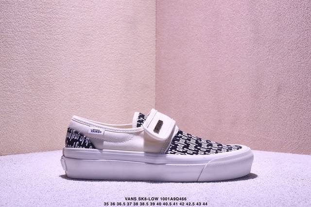 Fear Of Fog X Vans Slip-On 47 V Dx Fog高街黑白懒人魔术贴一脚蹬帆布鞋 货号：Vn0A3J9Fpzr T1S1 尺码：35-