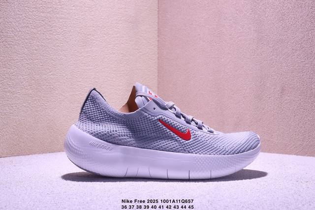 Nike Free 2025 耐克新款飞织面 透气缓震运动跑鞋 官方同步出货 飞织鞋面提供出色的弹性和支撑力鞋底融入凹槽设计 塑就柔韧灵活性 令运动自由无拘加厚