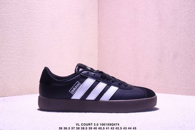 阿迪达斯三叶草Adidas Vl Court 2.0 桑巴舞系列绅士德训足球风百搭低帮休闲运动板鞋 货号：Kk3774 尺码：36～45含半码 Xm 1Q474