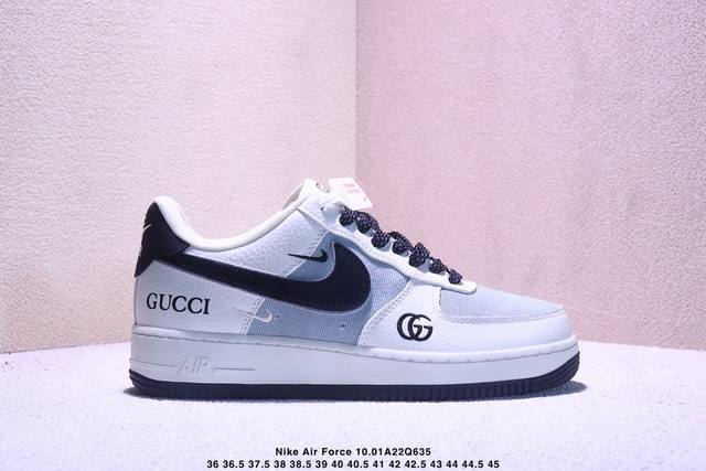 海外爆款限量发售！高端定制Nike Air Force 1 '07 Low “Superme联名------ 白蓝灰红” Nike印花 高端定制 低帮休闲板鞋
