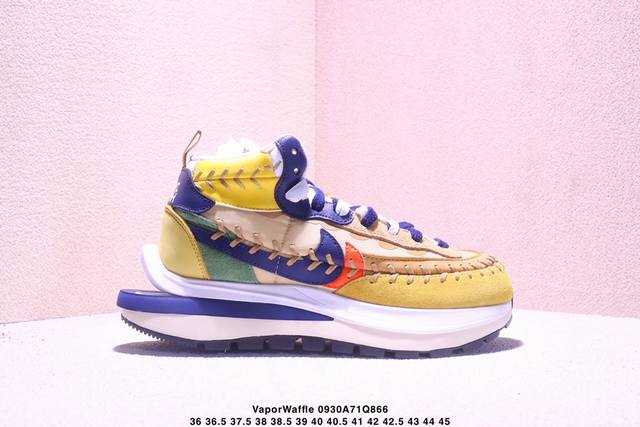 Jean paul Gaultier X Sacai X Nk 华夫Vaporwaffle ”Multi-Color“ 三方联名合作款经典华夫缝合中帮跑鞋 Dh