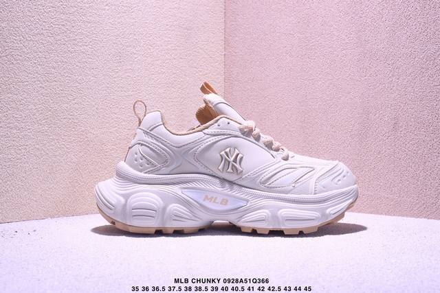 公司级Mlb Chunky Liner Denim 潮流百搭 厚底增高休闲鞋 防滑耐磨 低帮 老爹鞋 货号:3Arnc055N 尺码:35.5 36 36.5